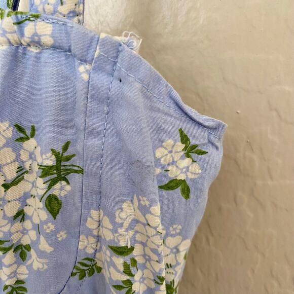 Sim & Sam Floral Milkmaid Cotton Poplin Midi Dress Womens Size Medium Blue - Picture 4 of 7